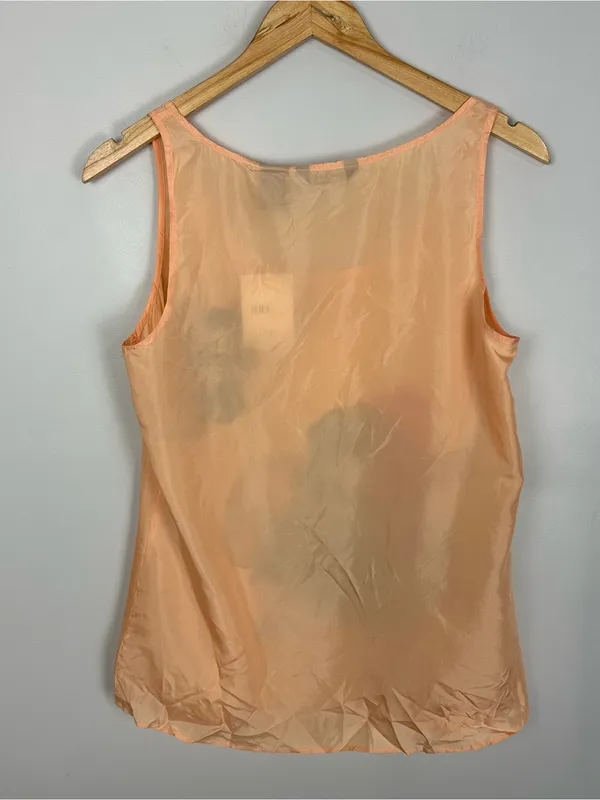 Y2K 100% Silk New York & Company Peach Floral Sleeveless Top Small NWT - Image 5