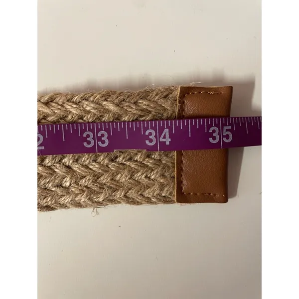 Tan/Brown Lightweight Woven Wide Waist Belt - Image 3