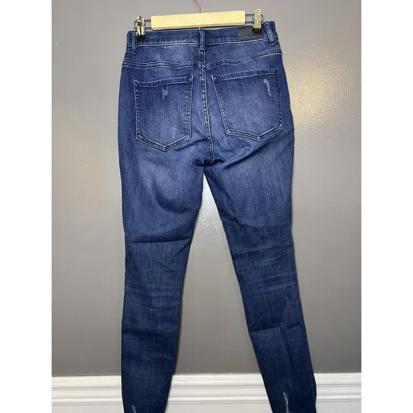 Express Denim Perfect Ankle High Rise Jeans Womens 6R Med Wash Distressed Denim - Image 4