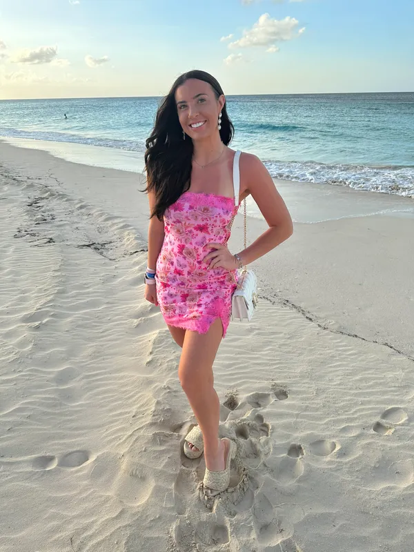 These Three Boutique Floral Pink Dress - Image 2