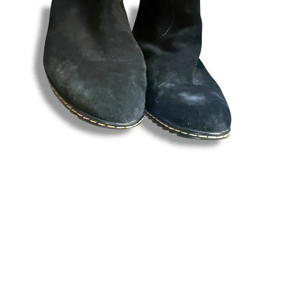 Sofft Black Suede Slouch‎ Boots Women's Size 8 Western Stitch Detail Fall - Image 4