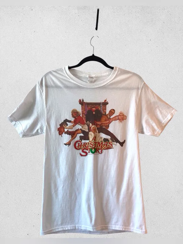A Christmas Story Graphic Tee Unisex S Crewneck White Fruit of the Loom - Image 2