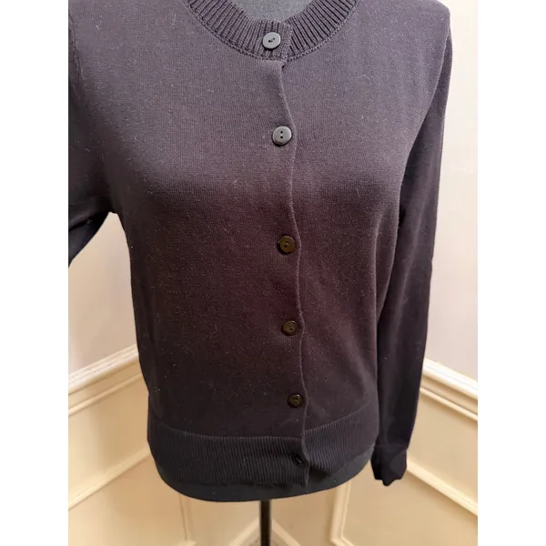 NWT Edikted Hollie Black Cotton Button Up Cardigan Sweater Minimalist Capsule - Image 3