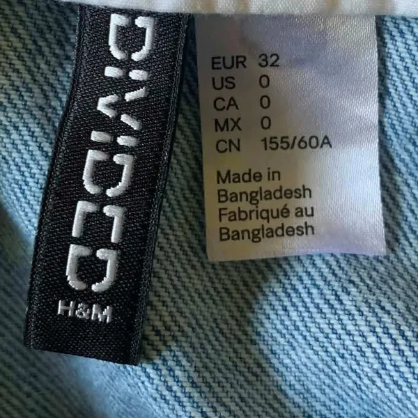 H&M Divided Pleated Mini Skirt Women 0 Blue Denim High Waisted Y2K Preppy - Image 2