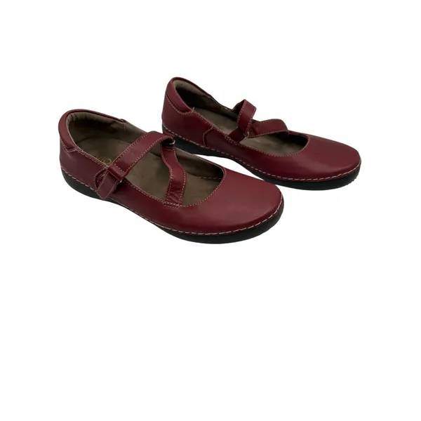 Vionic Judith Flat Mary Jane‎ Women 7 Red Burgundy Leather Orthaheel Support - Image 7