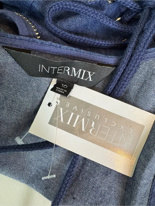 NWT INTERMIX Juniper Denim Chambray Denim Side Lace Up Mini Dress Size 10 - Image 9