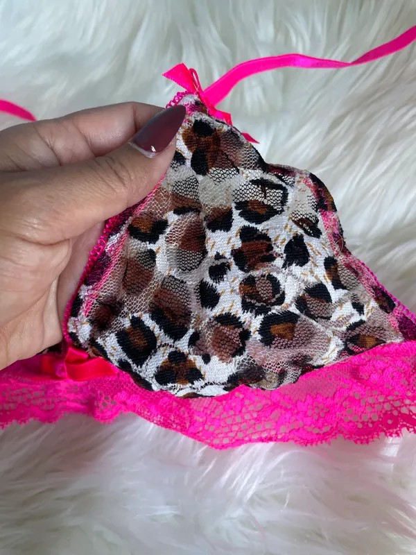 Hot Pink Cheetah Print Lace Bralette New Without Tags - Image 3