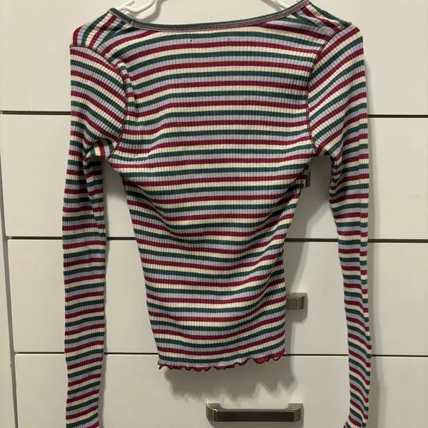 Abercrombie Stripe Long Sleeve Top - Image 3