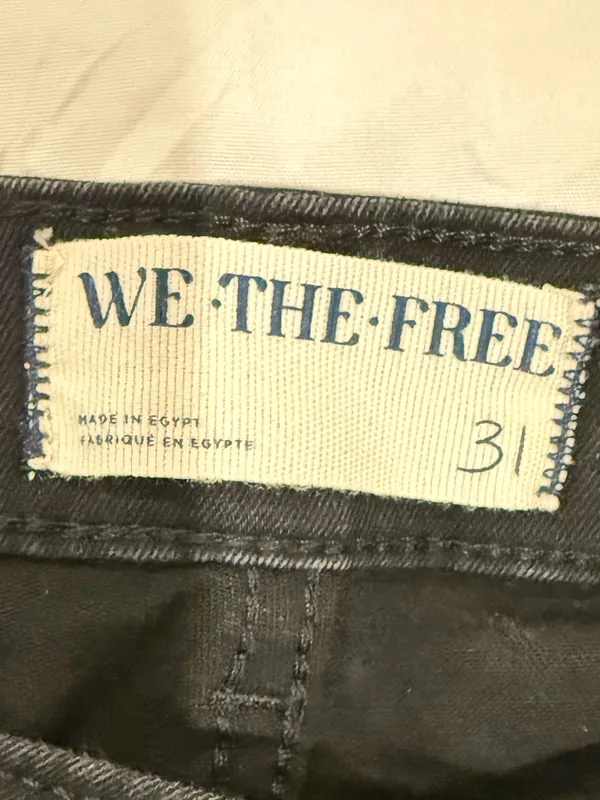 We The Free Free People Black Button Fly Wide Leg Jeans Size 31 - Image 3