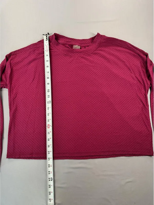 Calia by Carrie | Large | Magenta Waffle Long Sleeve - Image 4
