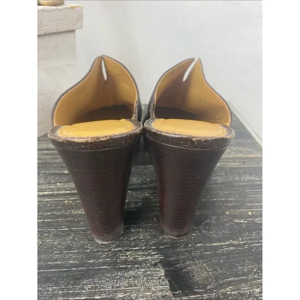 Unisa Brown Leather Sultana Mule Heel Shoes 7 - Image 3