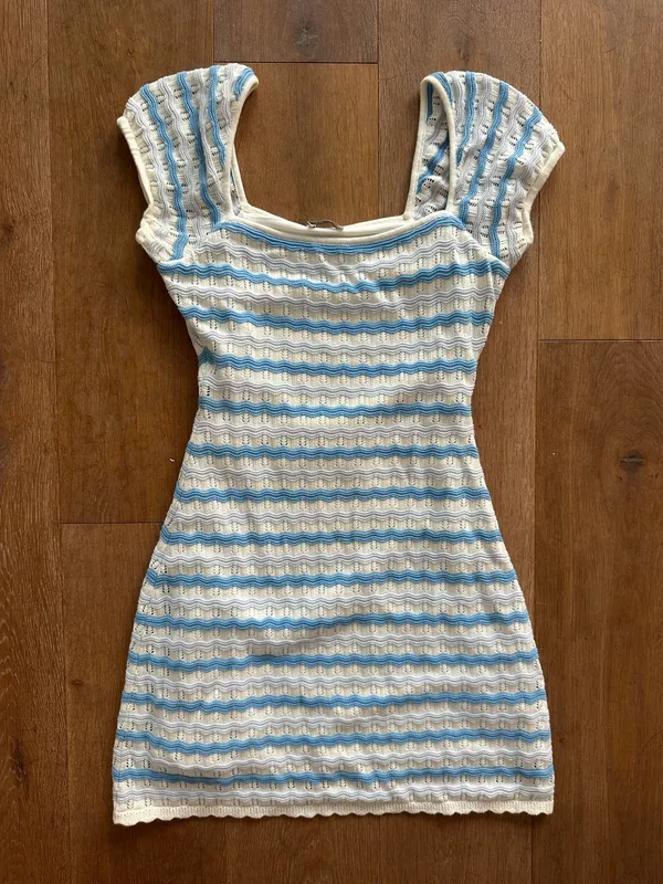 Blue Striped Hollister Knit Dress - Image 2