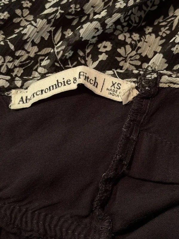 Abercrombie & Fitch XS Open Back slip Black white Sundress Ditsy Floral Babydoll - Image 4