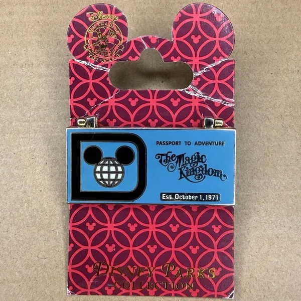 Disney parks hinged magic kingdom passport to adventure ticket book trading pin - Image 3