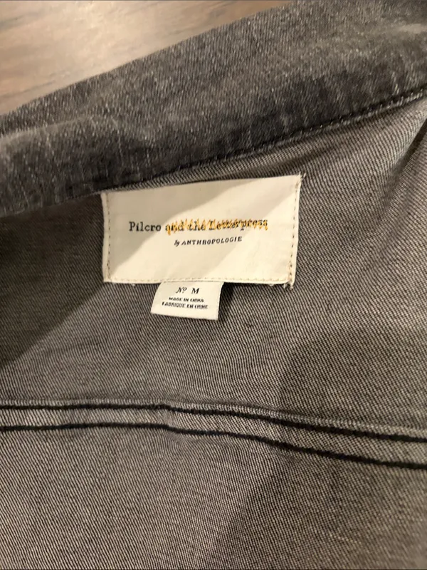 Anthropologie Pilcro Dark Gray Denim Jacket Sz M - Image 9