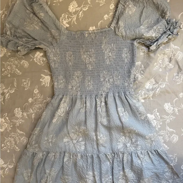 Madewell Gray blue floral dress - Image 5