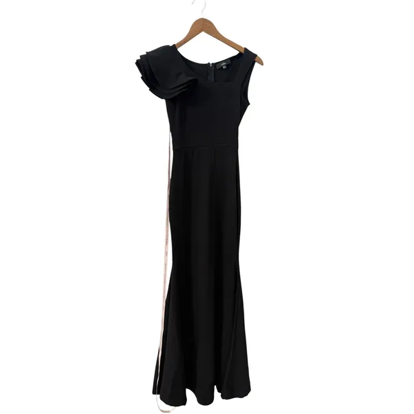 Lulus Lucette Black Sleeveless Ruffled Mermaid Maxi Dress size XS NWOT - Image 3