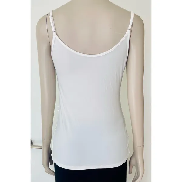 White Pearlescent Sequin Tank Top - Image 5