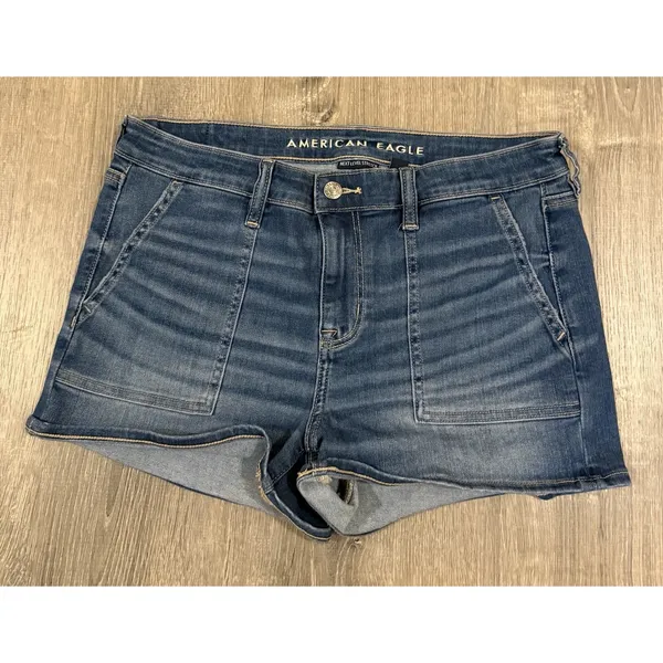 Women's American Eagle Next Level Stretch Shortie Denim Shorts Sz 10 - Image 2