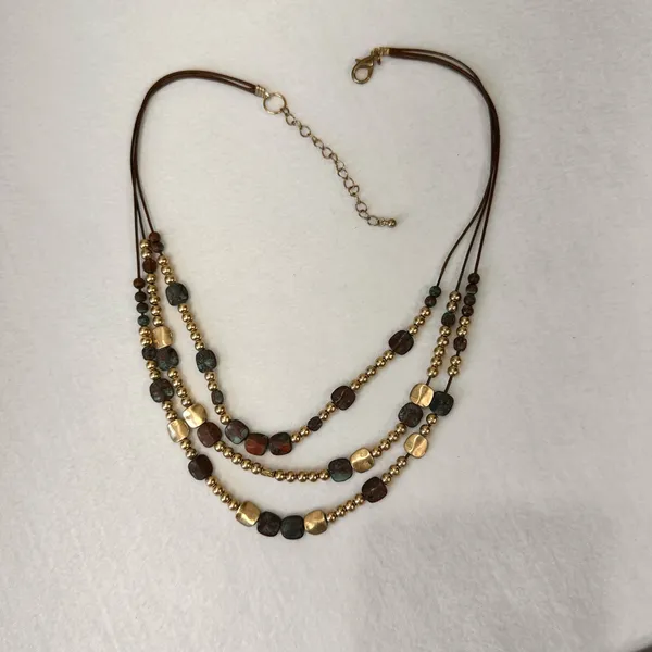 Vintage Multi Strand Women's Necklace Beaded Multicolor Classic Fashion Jewelry - Image 2