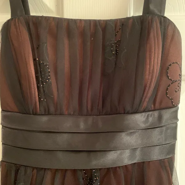 Kathy Roberts Brown and Black Midi Dress Size 8 - Image 5