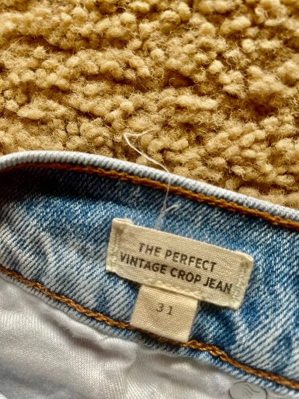 💙 Madewell The Perfect Vintage Crop Jeans – Size 31 – Ripped Knee Light Wash 💙 - Image 4