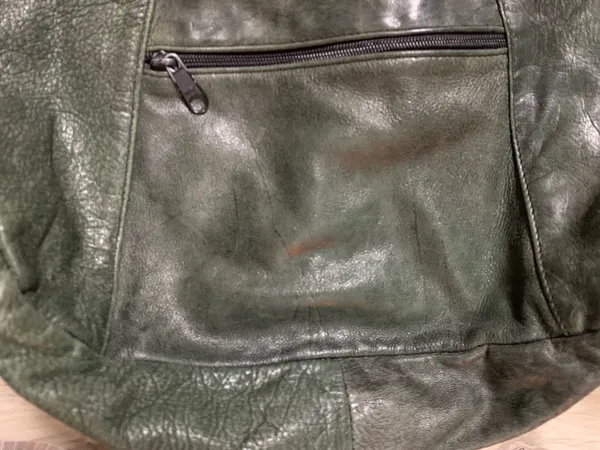 Dark green leather hobo shoulder bag purse - Image 10