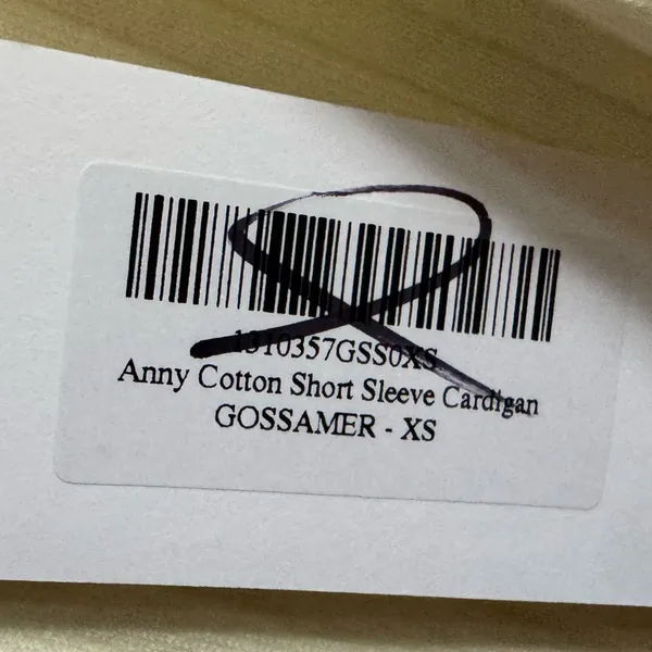 Reformation Anny Cotton Short Sleeve Cardigan Gossamer XS NWT - Image 4
