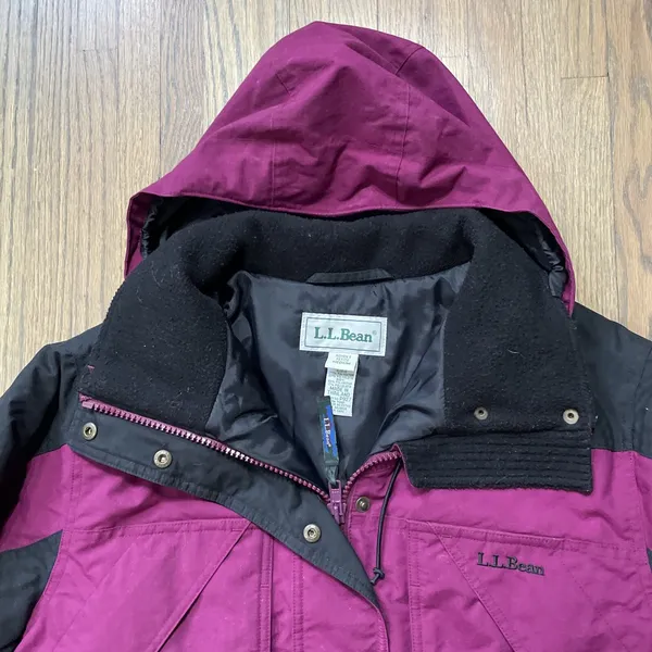 Vintage L.L.Bean Jacket Women's M Gorpcore 1990s Full Zip Hooded Purple Outdoor - Image 3