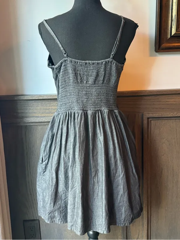 Vans Charcoal Gray Zip-Front Mini Sundress xl - Image 5