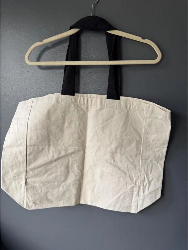 Rae Dunn Canvas Tote Bag with MRS. Print and Black Handles - Image 4
