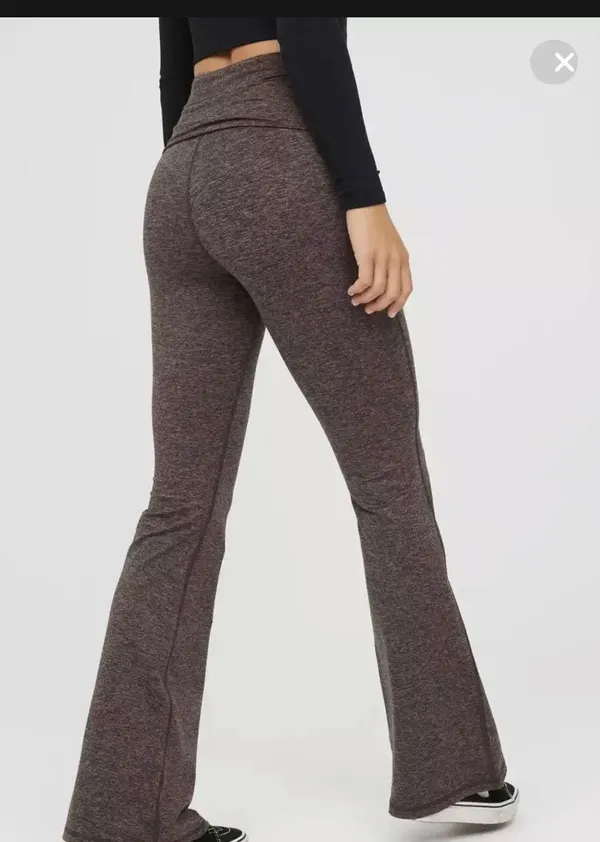 Aerie SMALL REGULAR OFFLINE By The Hugger High Waisted Foldover Flare Legging - Image 3