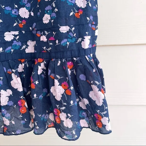 American Eagle Floral Mini Sundress Size 6 Lined Smocked Bodycon‎ Ruffle Hem - Image 9