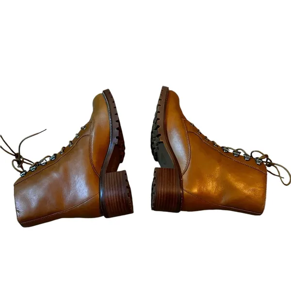 Madewell Julien Lace Up Lug Sole Boots Tan Combat Utility Cottagecore Autumn - Image 9