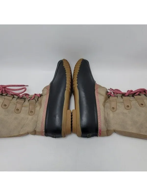 Esprit Belinda Tan Tall Lace Up Faux Fur Sock Lined Knit Cuff Duck Boots Sz 7.5M - Image 11