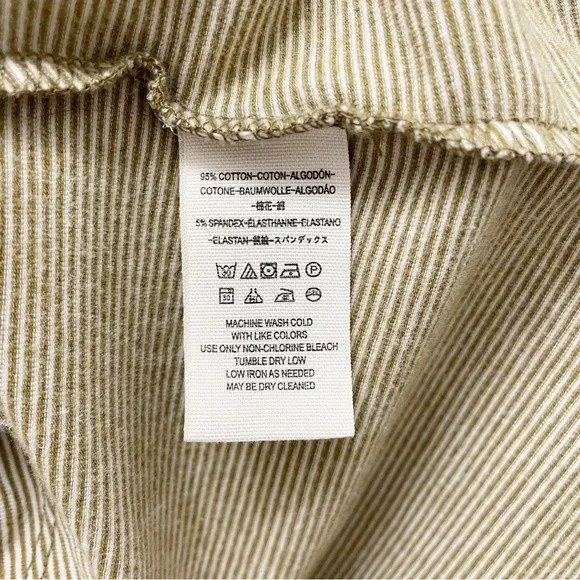 Free People Penelope Tan Striped Knit Top Long Ruched Puff Sleeves Size Medium - Image 11
