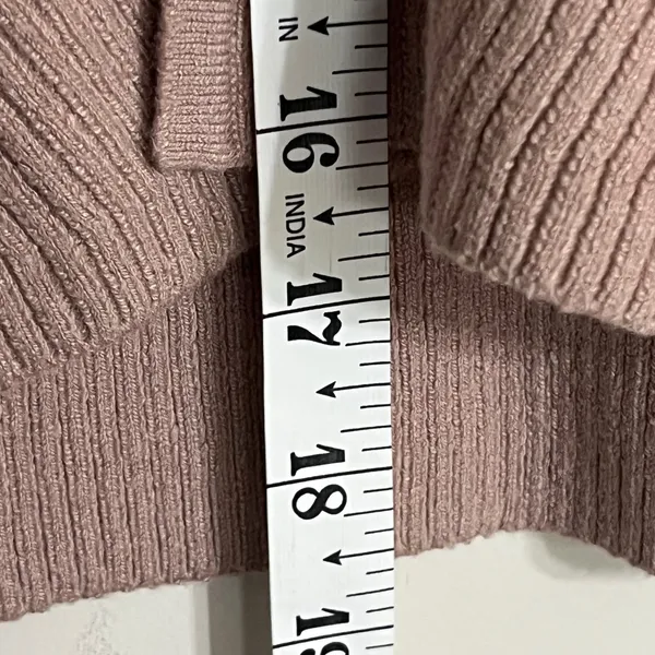 Aeropostale‎ Womens Ribbed Long Sleeve O-Ring V-Neck Crop Top Mauve Brown Small - Image 7