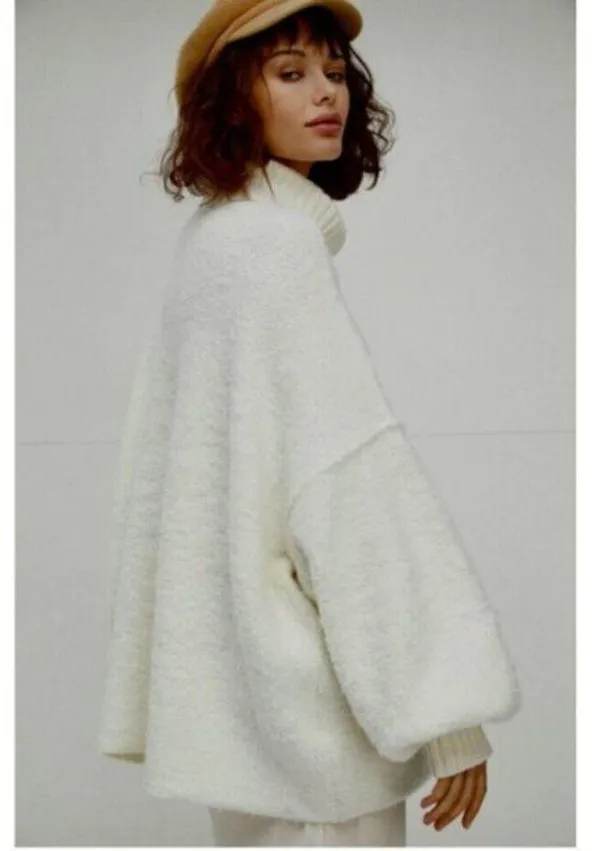 FREE PEOPLE Milo Tunic Sweater in Evening Cream Size X-Small - Image 15