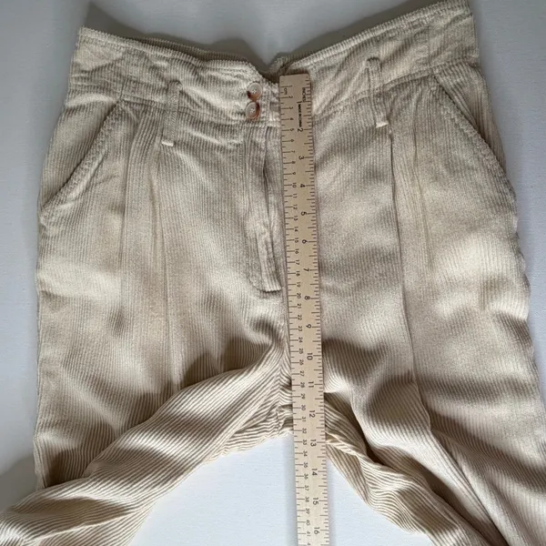 Sézane Cream Corduroy‎ Wide Leg Trousers Pants Size 40 US 8 Minimalist Old Money - Image 11