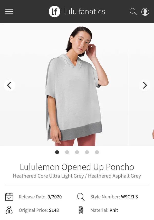 Lululemon Opened Up Poncho Sweater Grey with Dark Gray - Image 8