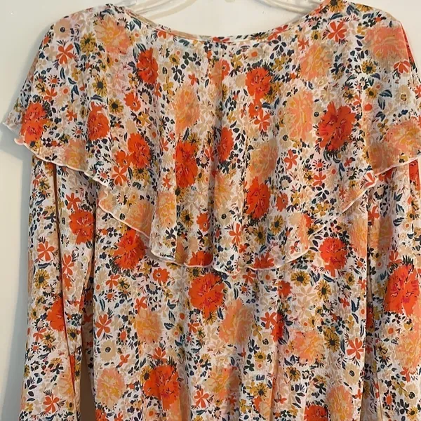 Free People Ivory And Coral Say It To Me Floral Body Suit - Image 13