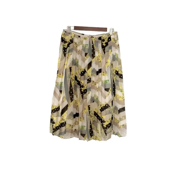 Calvin Klein Pleated‎ Chiffon Midi Skirt Size 6 Multicolor - Image 2