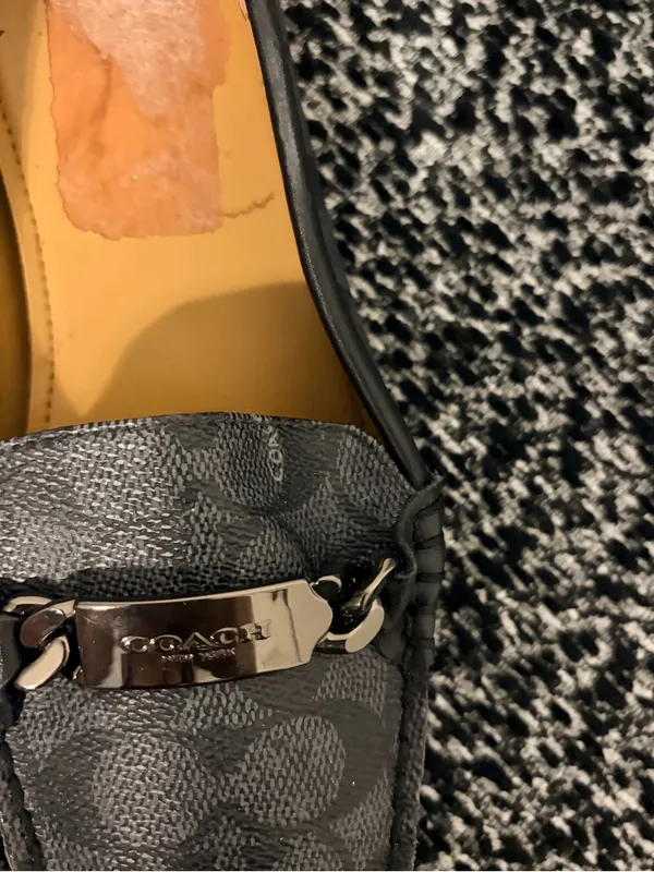 Coach Black Signature Canvas Loafers with Metal Accent - Image 5