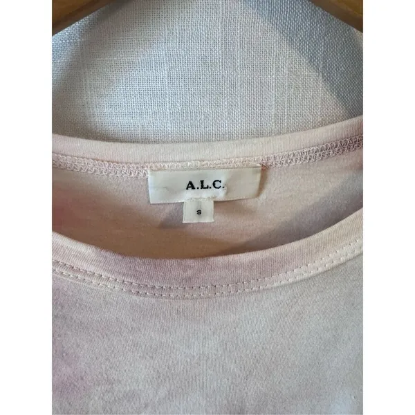 ALC Frank Tie Dye Puff Sleeve Mini Dress Womens Pink Brown Size S (T1)‎ - Image 3
