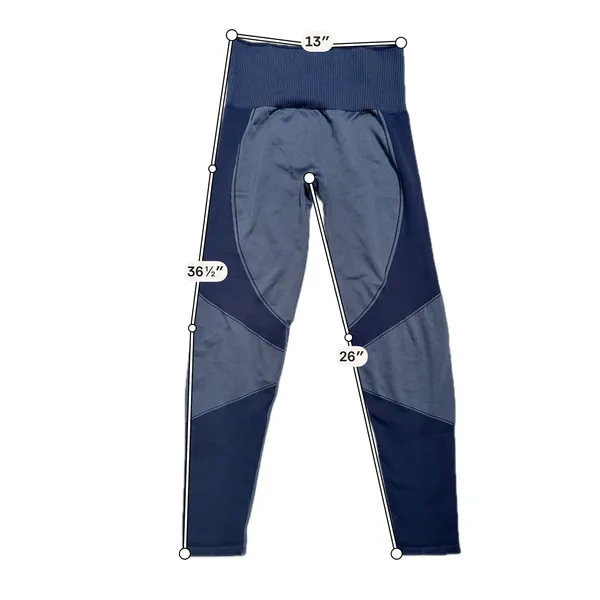 ThirdLove Flex Seamless Leggings Women L Blue Excellent Compression High Rise - Image 3