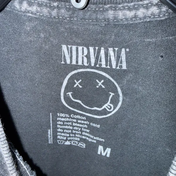 Nirvana Smiley Face Graphic Tee Medium Gray - Image 3