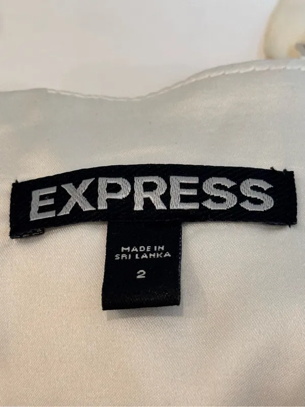 Express Champagne Metallic Sweetheart Fit Flare Cocktail Dress 2 Party Mini - Image 4