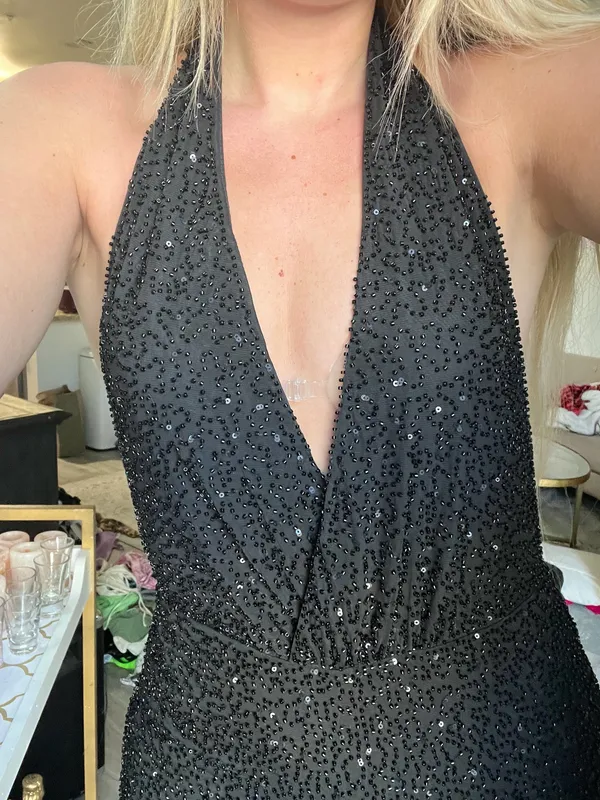 Oh Polly Black Beaded Halter Jumpsuit - Image 4