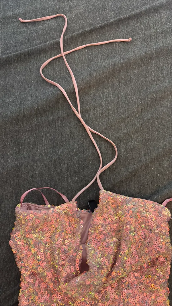 Windsor Sequin Mini Dress Halter Neck - Image 3