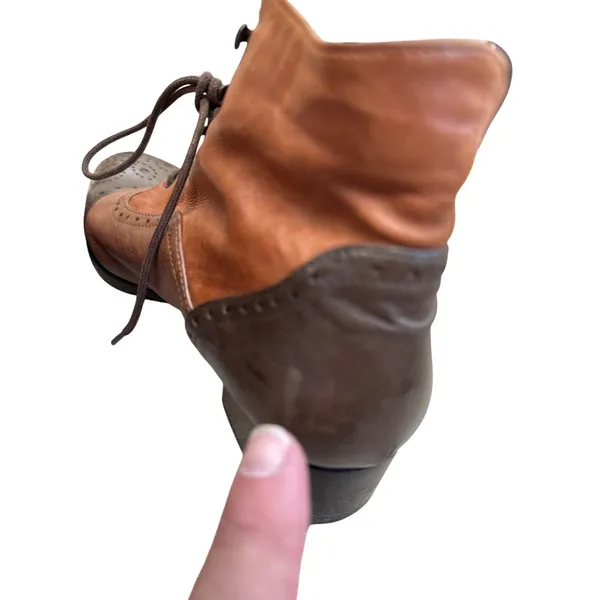 Tano Italian Made Womens Brown Leather Lace-Up Ankle Boots Size 6.5 SKU8151 - Image 8